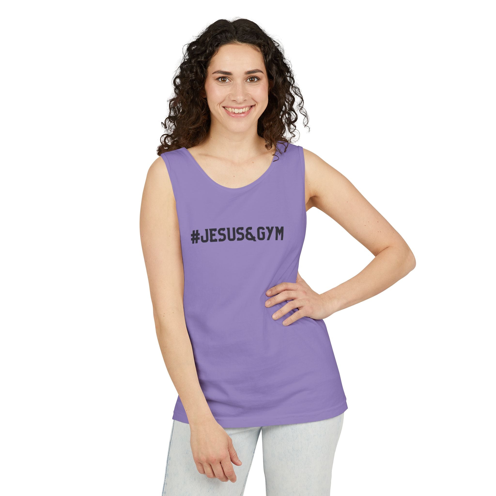 Jesus and Gym Tank Top – Christian Fitness Shirt | Faith Workout Tank | Comfort Colors 9360