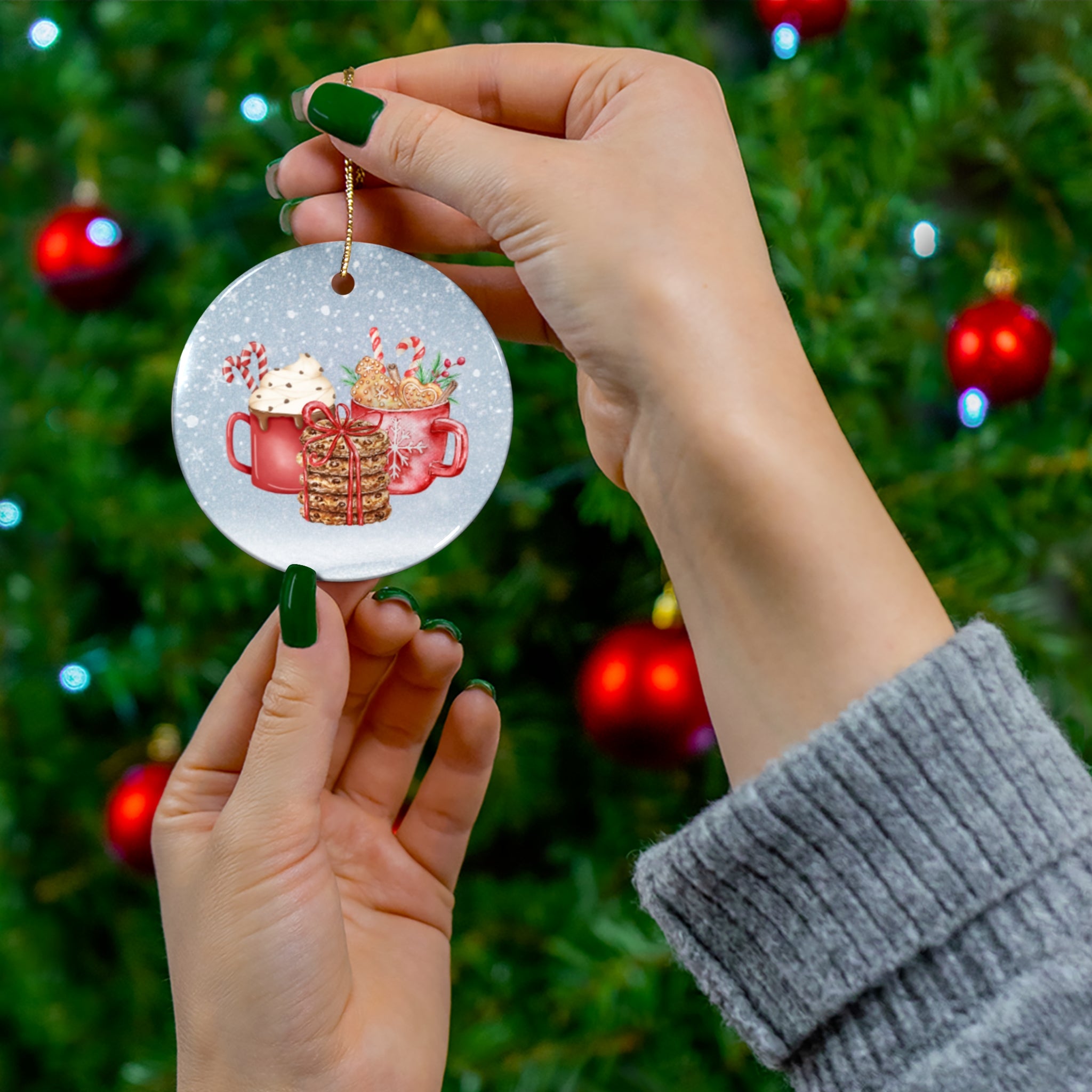 Christmas Cocoa Ceramic Ornament
