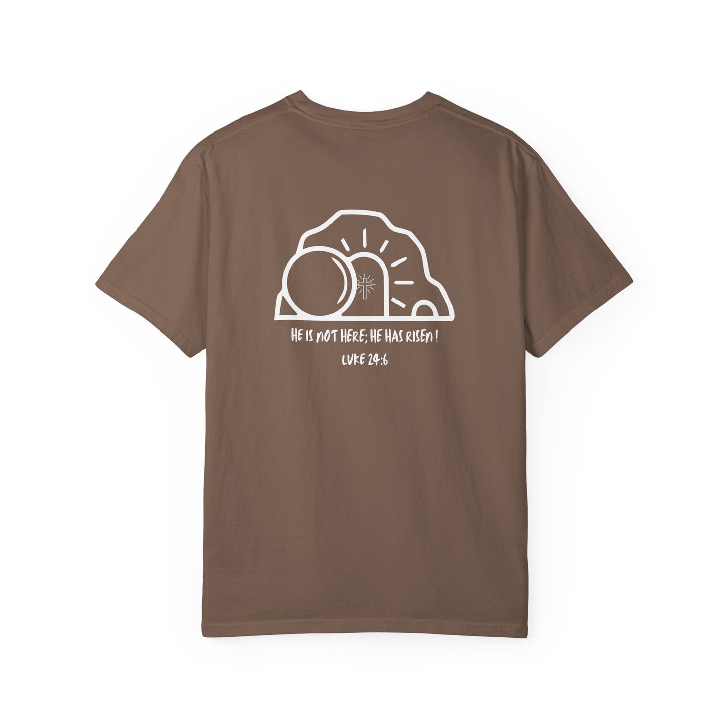He Has Risen Christian T-Shirt | Luke 24:6 Resurrection Shirt | Comfort Colors 1717 Faith Tee