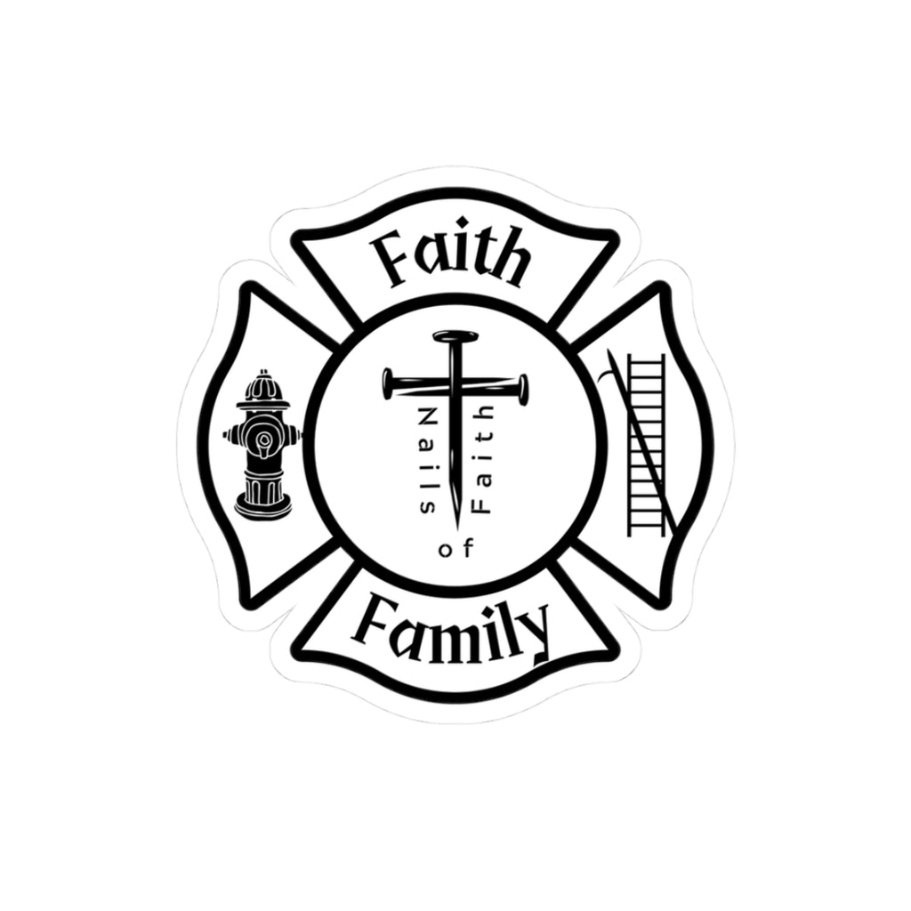 Faith Family Maltese Cross Firefighter Sticker