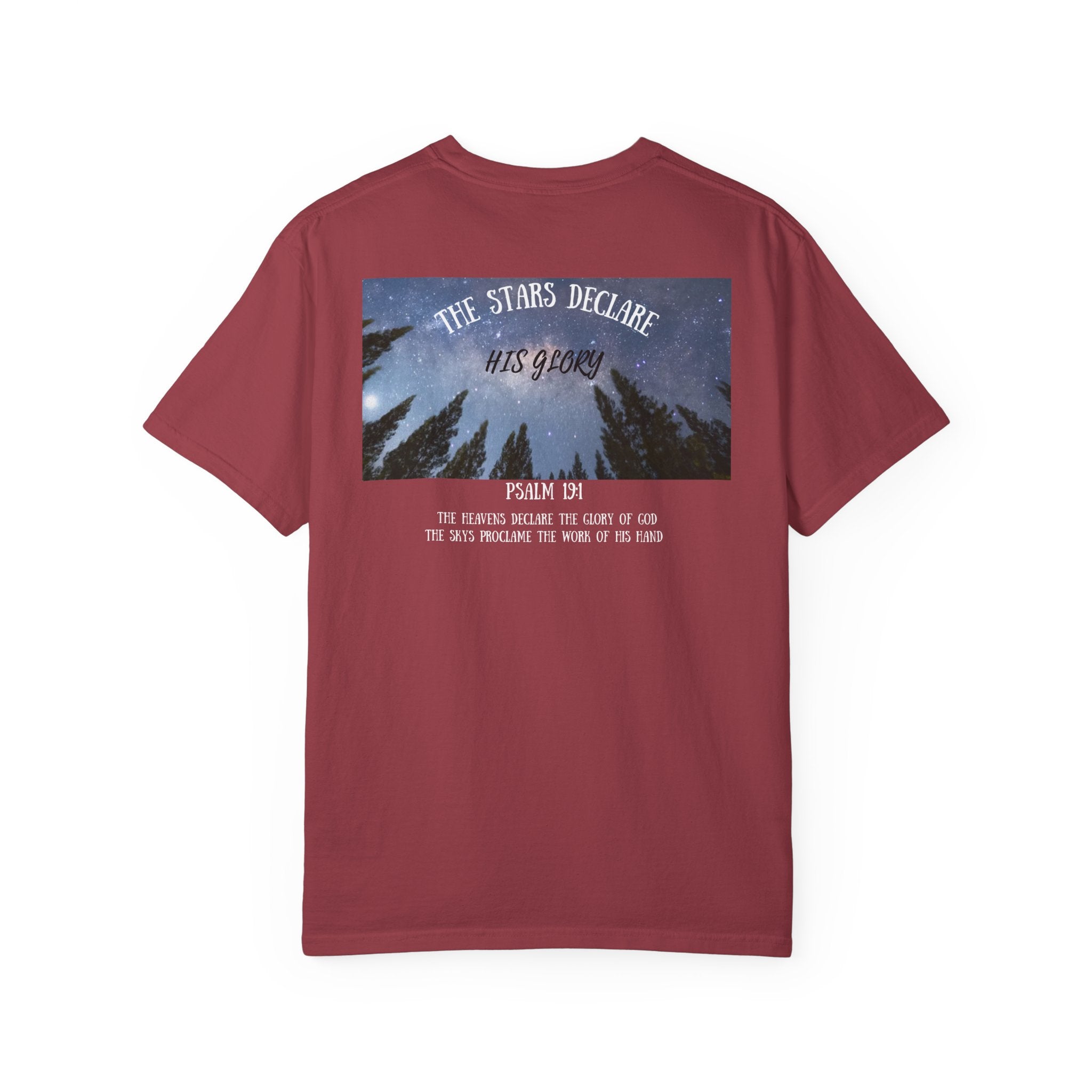 Comfort Colors 1717 The Stars Declare His Glory Shirt, Psalm 19:1 Christian T-Shirt, Bible Verse Nature Tee, Faith Based Graphic Shirt, Christian Gift