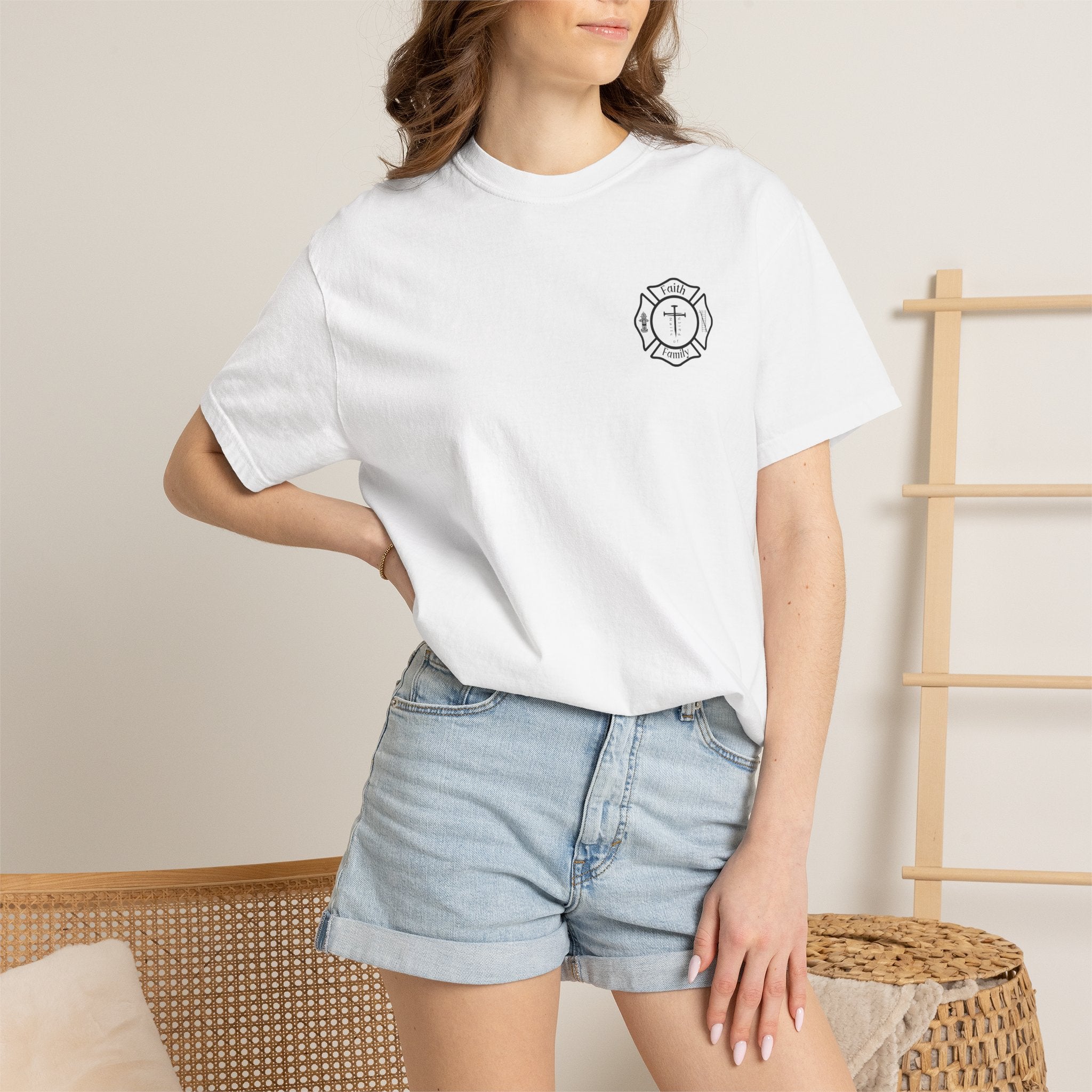Built for Battle – Ephesians 6:11 | Christian Firefighter Comfort Colors 1717 T-Shirt
